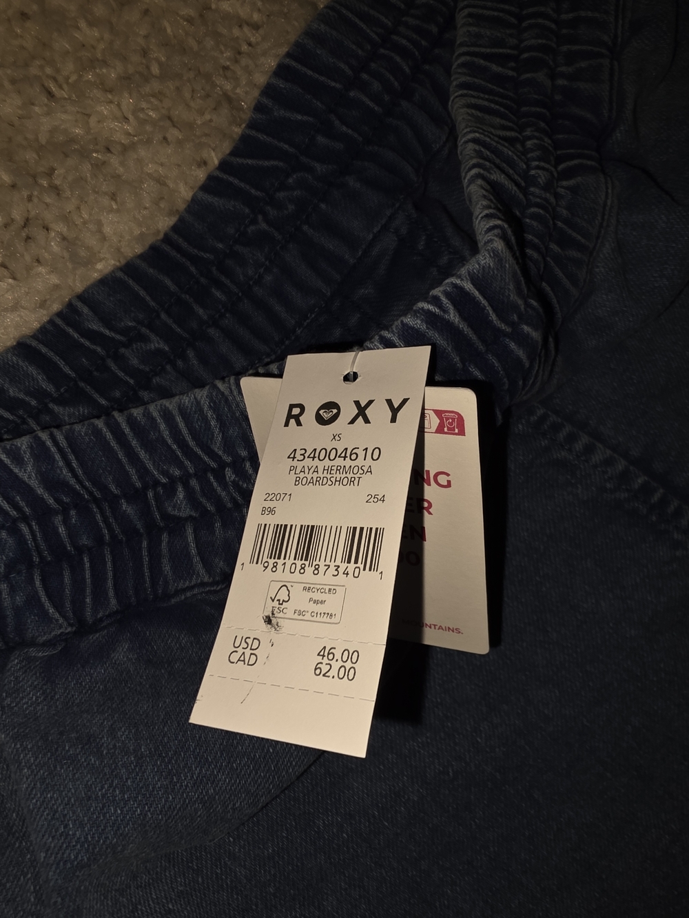 Roxy Women's Blue Denim Drawstring Shorts - Picture 3 of 5